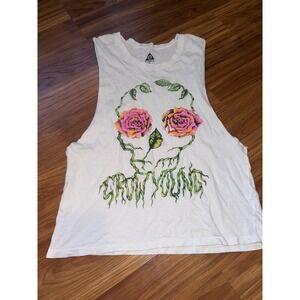 Element x Jac Vanek Grow Young Skull‎ Rose Graphic Sleeveless Tank Top